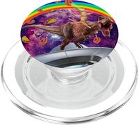 Cat Riding Dinosaur Trex UFO Taco Donuts In Galaxy PopSockets PopGrip para MagSafe