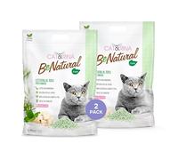 Cat&Rina Arena para Gatos con Tofu de 5,5 l. Arena para Gatos aglomerante Vegetal. hasta 30 días de Uso. Se Elimina en el orgánico o en el Inodoro. Arena antiolor, Aroma de té Verde, 2 Unidades