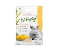 Cat&Rina WeVegetal Arena Aglomerante para Gatos. Arena de maíz 100% de Origen Vegetal. hasta 30 Días de Uso. Desechable en el Orgánico o en el Inodoro | Paquete de 5,5 L