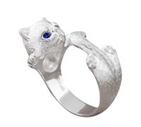 Cat Rings for Women, Adjustable Cute Animal Open Ring, Alloy Open Animal Accessories, Jewelry for Special Occasions Japanese Finger Bands for Daily, Travel, and Wedding