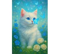Cat Rose 150 Piece Jigsaw Puzzles for Adults, Colourful, Challenging & Brainteasing Adult Puzzles 150 Pieces Butterfly, Fun jigsaws for The Whole Family 14x10 Inch