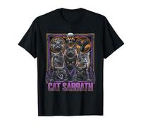 Cat Sabbath Feline Heavy Rock Band Parodia Música Rock Camiseta