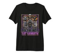 Cat Sabbath Feline Heavy Rock Band Parodia Música Rock Camiseta Premium