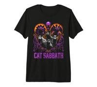 Cat Sabbath Feline Heavy Rock Band Parodia Música Rock Camiseta Premium