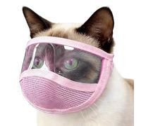 Cat Safety Headgear - Soft Mesh Grooming, Anti Bite Restraint | Nail Clipping Bathing Trimming Cutting, Suitable for Home Vet SPA Care, Calm Cat Grooming, Training and Handling