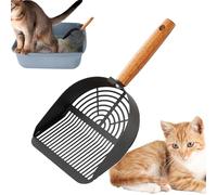 Cat Scooper Littering Box, Stainless Steel Pet Litter Shovel, Portable Cleaning Sifting Tool, Ergonomic Long Handle, Stainless Material, Ideal for Home Travel Indoor Use
