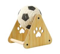 Cat Scratch Ball, Interactive Toy, Wooden Base Scratcher, Spherical Nail File, Enrichment Exercise, Soccer Pet Supplies, For Indoor Small, Medium Breeds, 5.91x7.09x7.87 Inches