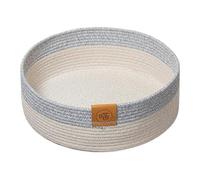 Cat Scratch Bed, Dog Nest Bed, Lightweight Cozy Cotton Rope Material Pet Sleeping Bag, Stylish Woven Scratching Basket for Small, Medium, and Large Pets, Yellow, White