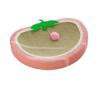 Cat Scratch Bed - Strawberry Sisal Mat | Cat Scratching Pad & Bed, Wear-Resistant Sisal Nests for Kittens, Small Dogs, Indoor Furniture Protector, Cozy All-Season Cats Mat