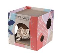 Cat Scratch Board House - Cardboard Pet Scratcher, amovible | Maison de chat interactive, carton d'activité pour animaux de compagnie refuge à gratter, maison de jeu pour animaux de compagnie r