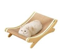 Cat Scratch Chair with Sisal Mat, Cat Hammock Beach Chair, with Scratcher,Wooden Kitty Lounger, for Indoor Cats Puppies (Jute)