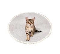 Cat Scratch Mat - Cat Scratch Rug, Round Cotton Rope Mat | Washable Floor Pad With Tassel | Home Rug For Home Living Room Bedroom Playroom Entryway Apartment Dorm Porch Patio