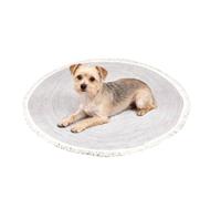 Cat Scratch Mat - Round Cotton Rope Coffee Table Rug, Washable Floor Horizontal Scratching Pad with Tassel, Dog Mats | For Home Living Room Bedroom Playroom Entryway Apartment Dorm Porch Patio