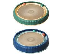Cat Scratch Pad, Cardboard Scratcher, Interactive Cat Toy, Non-Slip Base, Toy Balls, Kitten Training & Enrichment, Corrugated Cardboard Toy, 15.75x2.76