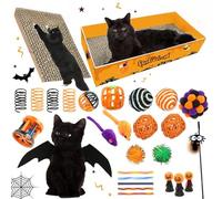 Cat Scratch Pad, Corrugated Scratching Pad Set of 27, Furniture Protector Lounger for Cats, Cat Toy for Apartment Living Room, Bedroom, Garden, Patio, 13.78x11.81x1.97 Inches