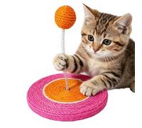 Cat Scratch Pad, Interactive Sisal Ball Scratcher, 7.8x7.8x7.8 Inches Play Pad with Sturdy Texture Layer, Wear Resistant Cats Scratching Board, Pet Exercise Toy with Fun Design, Cat Toy for Indoor Use
