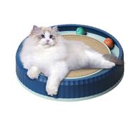 Cat Scratch Pad, Round Cardboard Cat Scratcher, with 2 Toy Balls, Non-Slip Base, Interactive Pet Supplies to Your Active Play, Ideal for Kitten Training, Enrichment, Rest