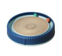 Cat Scratch Pad, Round Cardboard Cat Scratcher with 2 Toy Balls, Non-Slip Base, Óptima Scratching Area, Interactive Pet Supplies for Kitten Training, Enrichment, Active Play and Rest, 40 x 7 cm
