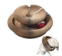 Cat Scratch Pad, Round Cat Accordion Toy, Interactive Cat Scratcher Ramp, Foldable Cat Cardboard Toys, Cat Toy with Bell Ball, Indoor Cat Boredom Relief, Sturdy Cat Scratcher for Pets
