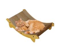 Cat Scratch Pad, Scratcher Bed & Scratching Board Combo, Pet Furniture Protector for Carpet, Sofá, Wall, Door, Indoor Cat & Small Dog Boredom Relief Play Mat, Green and Wood Color