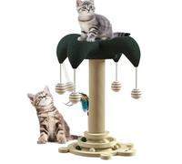 Cat Scratch Post - Polo De Stripping De Garra De Cáñamo A De Árbol, Muebles De Gato Compacto | Pista De Bola Giratoria Incorporada Para Aliviar El Estrés Mientras Juega, Un Diseño De Largo