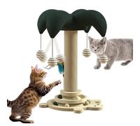 Cat Scratch Post, Tree Sisal Tower, 19.69x11.81in Rotating Ball Track, Built in Play Feature, Wear Resistant Material for Climbing, Furniture Protection, Apartment Living