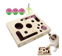 Cat Scratch Puzzle Box - Laberinto de madera para gatos, juguete interactivo para gatos, participación con pelota, diseño de caja de rompecabezas | Para El Cuidado De Gatitos Para Mascotas Sofá