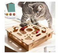 Cat Scratch Puzzle Box Nail File Contains Sandpaper Inside,Replaceable, Generisch Cat Scratch Puzzle Enrichment Box, for Indoor Cats Scratching with 1 Bell Balls and 2 Balls