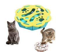 Cat Scratch Puzzle Enrichment Box, 2026 New Cat Nail File Box with Maze Balls (Blue Yellow,Round)