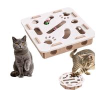 Cat Scratch Puzzle Enrichment Box, 2026 New Cat Nail File Box with Maze Balls (White,Square)