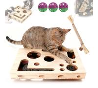 Cat Scratch Puzzle Enrichment Box, 2026 New Cat Nail File Enrichment Box, Cat Nail File Box with Bell Ball & Sandpaper Inside, Nail File Stress Free Alternative (1PC)