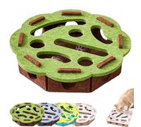 Cat Scratch Puzzle Enrichment Box, Cat Nail File Enrichment Box, Cats Nail File Scratcher, Interactive Felt Maze Scratcher Toy for Indoor Cats Self Play (Green-Brown, Flower)