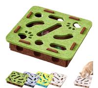 Cat Scratch Puzzle Enrichment Box, Cat Nail File Enrichment Box, Cats Nail File Scratcher, Interactive Felt Maze Scratcher Toy for Indoor Cats Self Play (Green-Brown, Square)