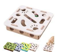 Cat Scratch Puzzle Enrichment Box, Cat Nail File Enrichment Box, Cats Nail File Scratcher, Interactive Felt Maze Scratcher Toy for Indoor Cats Self Play (Camel-White, Square)