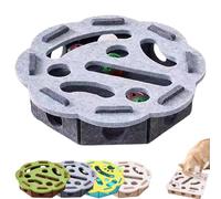 Cat Scratch Puzzle Enrichment Box, Cat Nail File Enrichment Box, Cats Nail File Scratcher, Interactive Felt Maze Scratcher Toy for Indoor Cats Self Play (Blue-Gray, Flower)