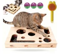 Cat Scratch Puzzle Enrichment Box, Cat Nail File Enrichment Box, Nail File Stress Free Alternative to Clippers and Grinders, Sandpaper is Inserted Inside for Cats to Scratch (1pc)