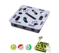 Cat Scratch Puzzle Enrichment Box, Cat Nail File Enrichment Box, Scratch-Resistant & Soft on Paws, with Bell for Indoor Cats Scratching and Hunting Mental Felt Maze Boxs (greyA)