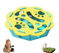 Cat Scratch Puzzle Enrichment Box, Cat Nail File Enrichment Box with 3 Track Balls, Unique Cats Felt Maze Toy, for Indoor Cats Scratching and Hunting Mental Felt Maze Boxs (Yellow1)