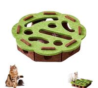 Cat Scratch Puzzle Enrichment Box, Cat Nail File Enrichment Box with 3 Track Balls, Unique Cats Felt Maze Toy, for Indoor Cats Scratching and Hunting Mental Felt Maze Boxs (Green1)