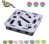 Cat Scratch Puzzle Enrichment Box, Cats Nail File Scratcher,Cat Puzzle Felt Maze Toys with Bell for Indoor Self Play,Scratching and Hunting Fun (Gray, Square)