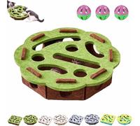 Cat Scratch Puzzle Enrichment Box, Cats Nail File Scratcher,Cat Puzzle Felt Maze Toys with Bell for Interior Self Play,Scratching and Hunting Fun (Green, Flower-Shaped)