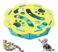 Cat Scratch Puzzle Enrichment Box, Cats Scratch Puzzle Enrichment Box, Cat Nail File Enrichment Box, Cats Nail File Scratcher with Bell for Indoor Cats Scratching (Yellow, Flowershaped)