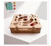 Cat Scratch Puzzle Enrichment Box Contains Sandpaper Inside,Replaceable, Cat Nail File Scratcher, for Indoor Cats Scratching with 1 Bell Balls and 2 Balls