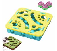 Cat Scratch Puzzle Enrichment Box,Interactive Cat Puzzle Toy,Felt Maze Game Box for Indoor,Mental Stimulation Boxs with 3 Balls,Kitten Scratching Training Enrichment Exercise Hunting Play(D)