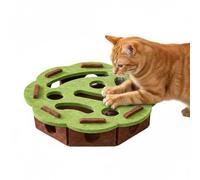 Cat Scratch Puzzle Enrichment Box, Interactive Felt Maze Cat Toy with 3 Bell Balls, Nail File Scratch Box for Indoor Cats, Mental Stimulation & Exercise Play Toy