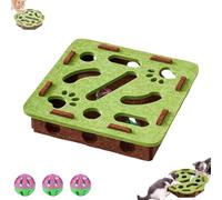 Cat Scratch Puzzle Enrichment Box, Interactive Felt Maze Toy with 3 Bell Balls for Indoor Cats, Scratching & Hunting Fun Scratcher for Mental Estimulación (B)