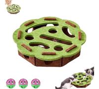 Cat Scratch Puzzle Enrichment Box, Interactive Felt Maze Toy with 3 Bell Balls for Indoor Cats, Scratching & Hunting Fun Scratcher for Mental Estimulación (A)
