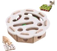 Cat Scratch Puzzle Enrichment Box, Nail File Alternativa a Clippers & Grinders, Interactive Maze Toy for Indoor Cats, Self-Play Hunting & Scratching Fun (White-A)