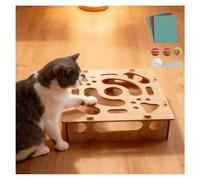 Cat Scratch Puzzle Enrichment Box Nail File Sandpaper Inside, Cat Puzzle Enrichment Box with Scratcher, for Indoor Cats Scratching with 1 Bell Balls and 2 Balls