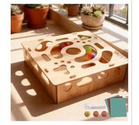 Cat Scratch Puzzle Enrichment Box Nail File Sandpaper Inside, Cat Scratch Puzzle Box, for Indoor Cats Scratching with 1 Bell Balls and 2 Balls